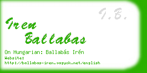 iren ballabas business card