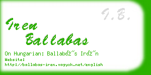 iren ballabas business card